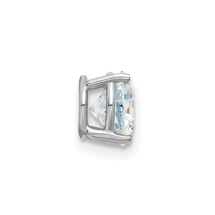 TreasureFineJewelers Necklaces 14k White Gold 1ct 65mm Round D E F Pure Light Moissanite Solitaire Chain Slide