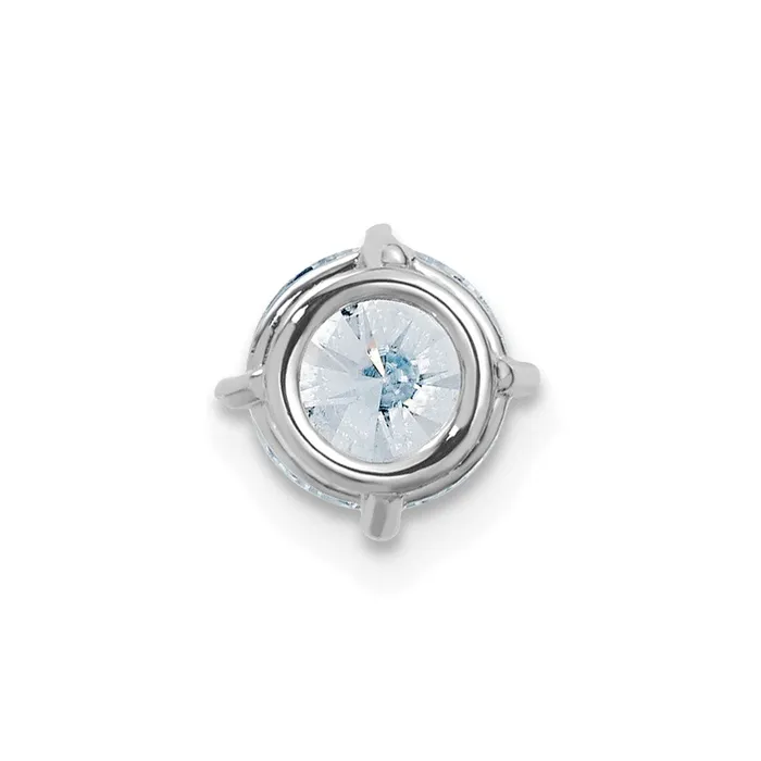 TreasureFineJewelers Necklaces 14k White Gold 1ct 65mm Round D E F Pure Light Moissanite Solitaire Chain Slide