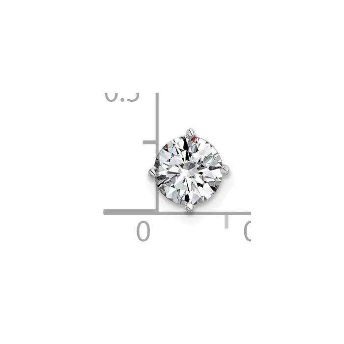 TreasureFineJewelers Necklaces 14k White Gold 1ct 65mm Round D E F Pure Light Moissanite Solitaire Chain Slide