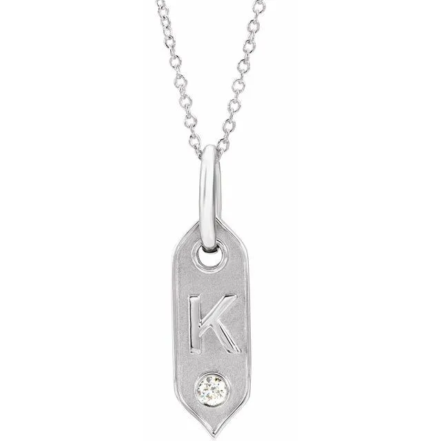 TreasureFineJewelers Necklaces 14K White Gold Initial K 05 CT Natural Diamond 1618 Necklace TreasureFineJewelers Necklaces 14K White Gold Initial K 05 CT Natural Diamond 1618 Necklace