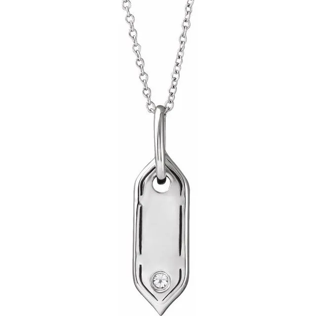 TreasureFineJewelers Necklaces 14K White Gold Initial K 05 CT Natural Diamond 1618 Necklace