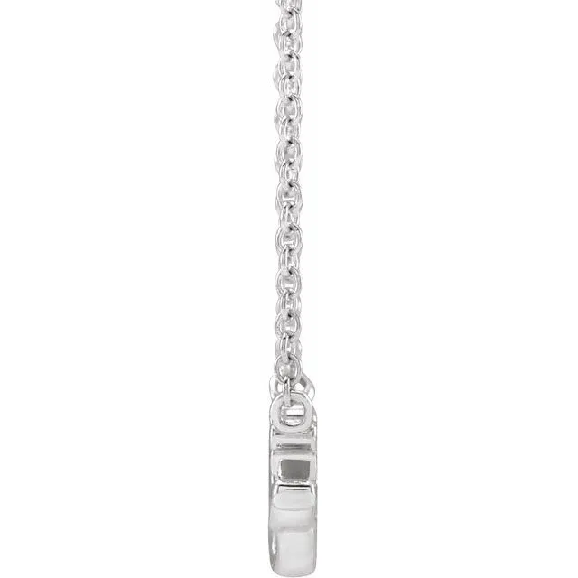 TreasureFineJewelers Necklaces 14K White Gold Lowercase Script Gigi 18 Necklace