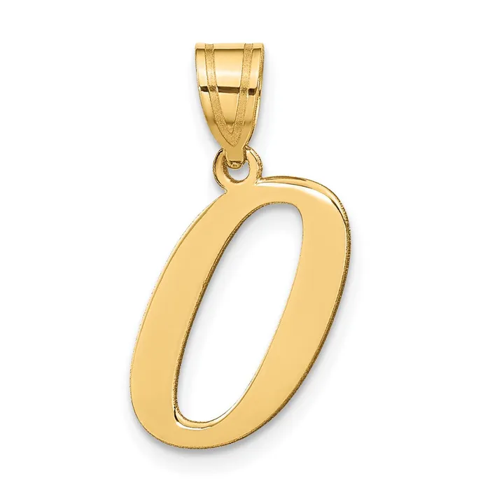 TreasureFineJewelers Necklaces 14k Yellow Gold Polished Letter O Initial Pendant
