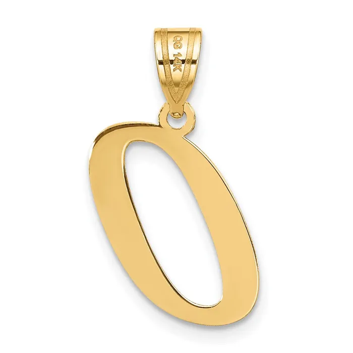 TreasureFineJewelers Necklaces 14k Yellow Gold Polished Letter O Initial Pendant