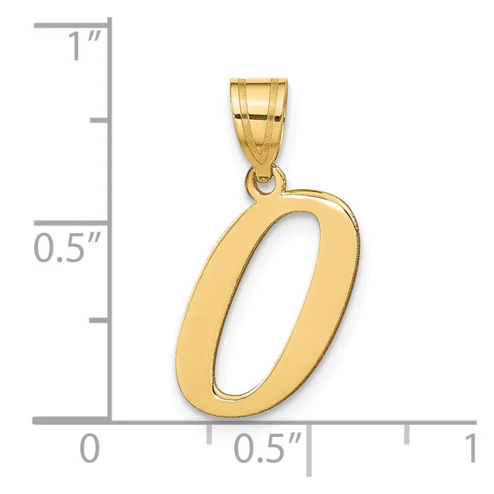 TreasureFineJewelers Necklaces 14k Yellow Gold Polished Letter O Initial Pendant