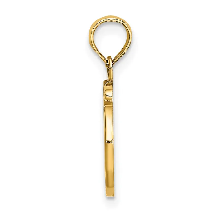 TreasureFineJewelers Necklaces 14k Yellow Gold Script Letter O Initial Pendant