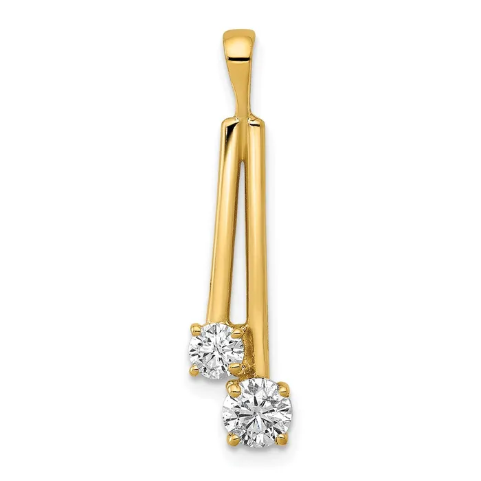 TreasureFineJewelers Necklaces 14k Yellow Gold VS Diamond Two Stone Pendant TreasureFineJewelers Necklaces 14k Yellow Gold VS Diamond Two Stone Pendant
