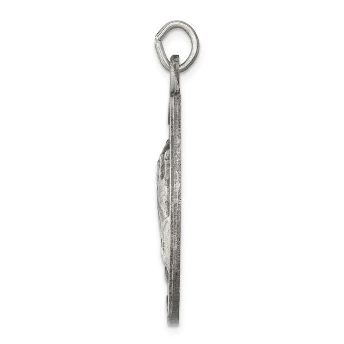 TreasureFineJewelers Necklaces Sterling Silver Antiqued Praying Hands Pendant