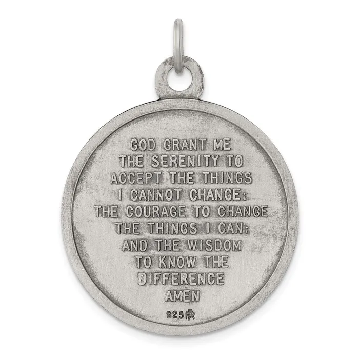 TreasureFineJewelers Necklaces Sterling Silver Antiqued Praying Hands Pendant