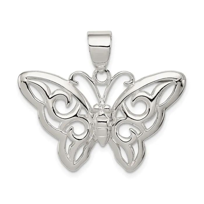 TreasureFineJewelers Necklaces Sterling Silver Butterfly Pendant