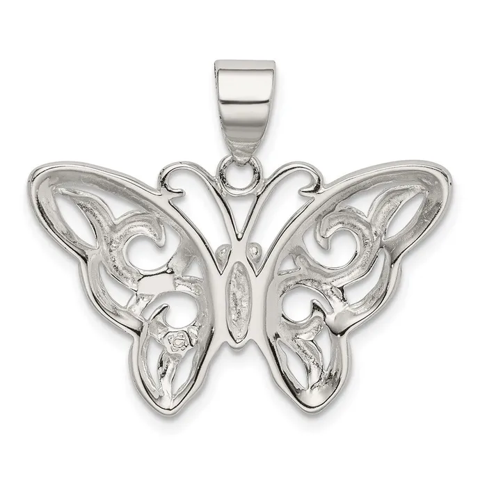 TreasureFineJewelers Necklaces Sterling Silver Butterfly Pendant