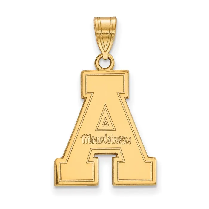 TreasureFineJewelers Necklaces Sterling Silver Goldplated Appalachian State University Large Pendant TreasureFineJewelers Necklaces Sterling Silver Goldplated Appalachian State University Large Pendant