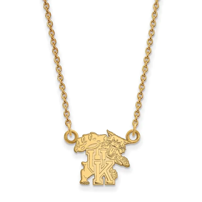TreasureFineJewelers Necklaces Sterling Silver Goldplated University of Kentucky UK Wildcat Small Pendant 18 inch Necklace TreasureFineJewelers Necklaces Sterling Silver Goldplated University of Kentucky UK Wildcat Small Pendant 18 inch Necklace