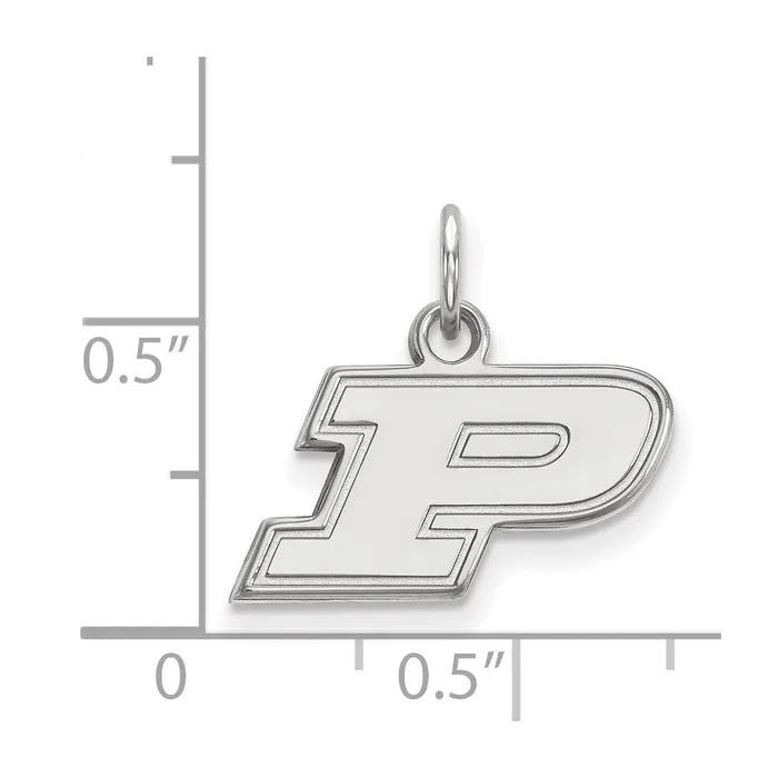 TreasureFineJewelers Necklaces Sterling Silver Rhodiumplated Purdue University Letter P Extra Small Pendant