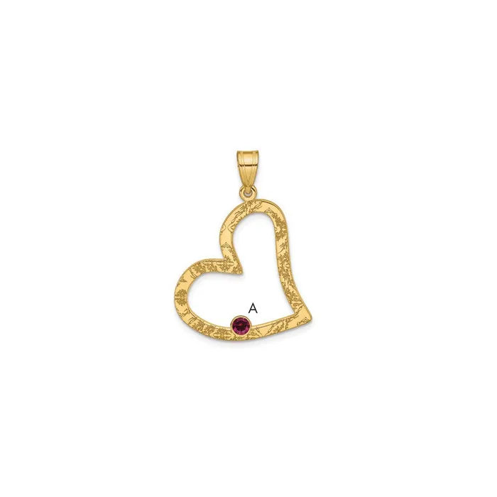TreasureFineJewelers Sterling SilverGoldplated 1 Birthstone Heart with SS Bezel Family Pendant Necklaces TreasureFineJewelers Sterling SilverGoldplated 1 Birthstone Heart with SS Bezel Family Pendant Necklaces