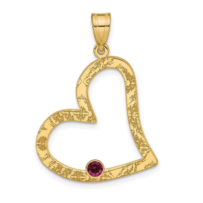 TreasureFineJewelers Sterling SilverGoldplated 1 Birthstone Heart with SS Bezel Family Pendant Necklaces