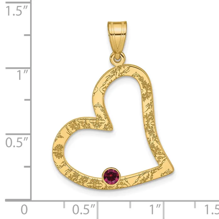 TreasureFineJewelers Sterling SilverGoldplated 1 Birthstone Heart with SS Bezel Family Pendant Necklaces