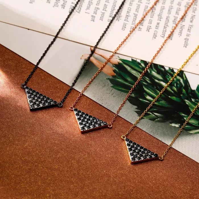 Trendolla Jewelry Necklaces Triangle Pendant Necklace Multiple Perspectives collection Designed by Alexandra Baltazar