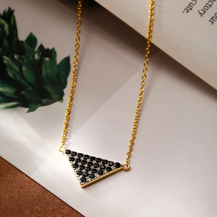 Trendolla Jewelry Necklaces Triangle Pendant Necklace Multiple Perspectives collection Designed by Alexandra Baltazar