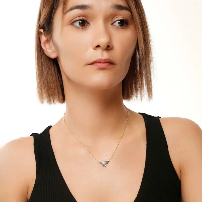 Trendolla Jewelry Necklaces Triangle Pendant Necklace Multiple Perspectives collection Designed by Alexandra Baltazar