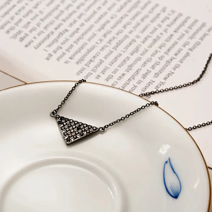 Trendolla Jewelry Necklaces Triangle Pendant Necklace Multiple Perspectives collection Designed by Alexandra Baltazar