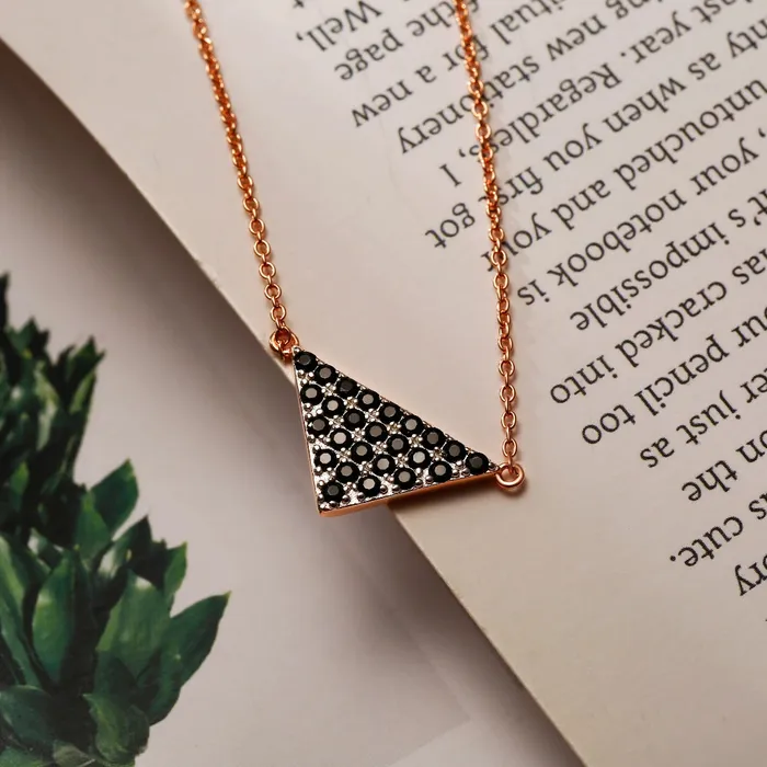 Trendolla Jewelry Necklaces Triangle Pendant Necklace Multiple Perspectives collection Designed by Alexandra Baltazar