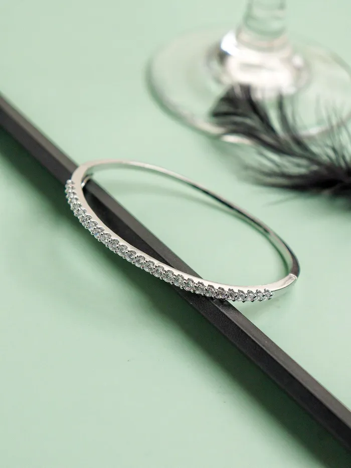 Curio Cottage Bracelets Cubic Zirconia Tennis Kada Bracelet White Gold