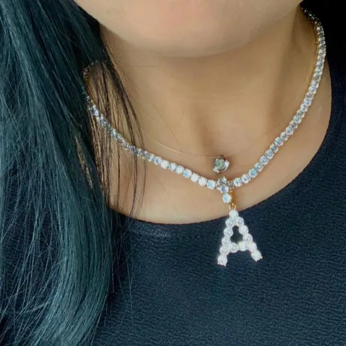 KHLOE JEWELS Necklaces Forever CZ Initial Necklace KHLOE JEWELS Necklaces Forever CZ Initial Necklace
