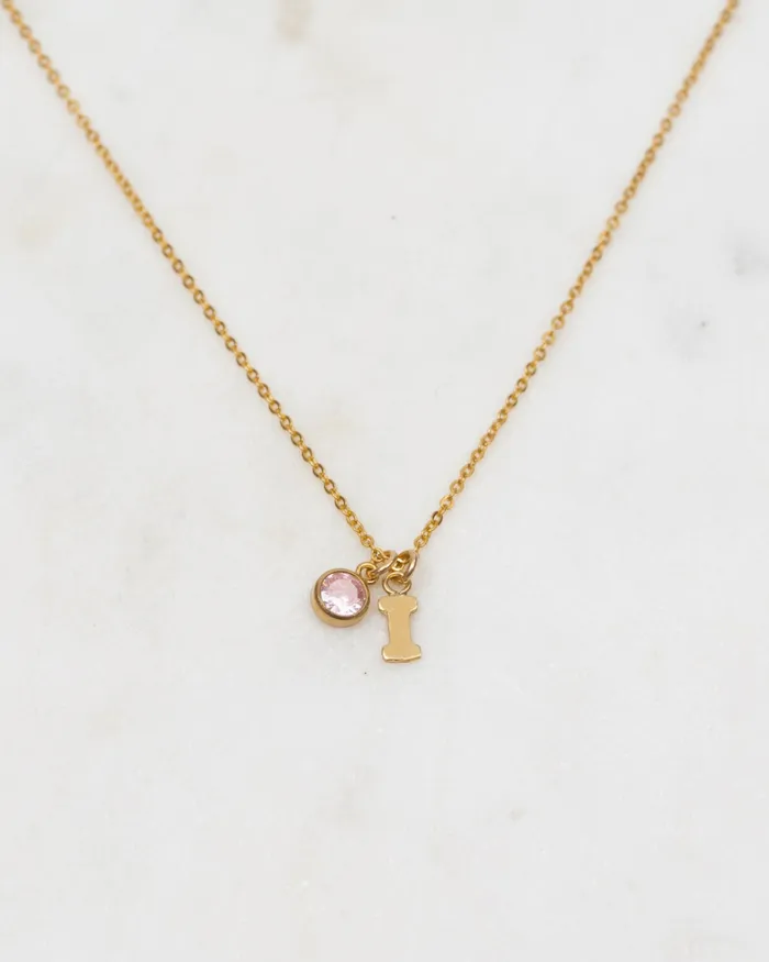 Necklaces Initial I with Birthstone Necklace ERIJEWELRY