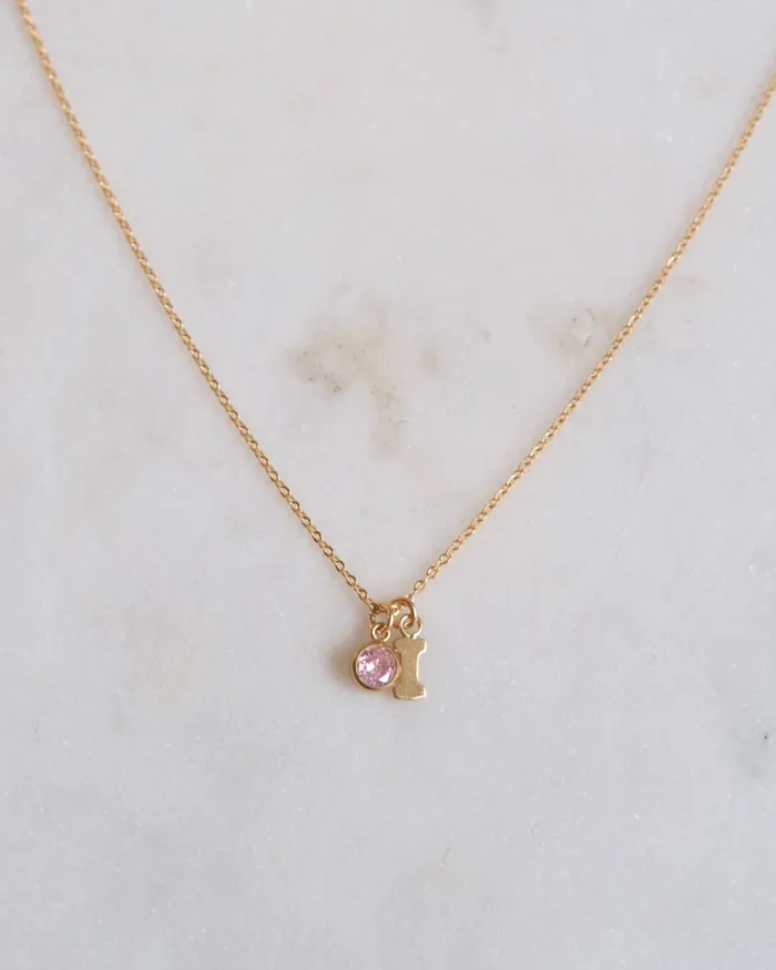 Necklaces Initial I with Birthstone Necklace ERIJEWELRY