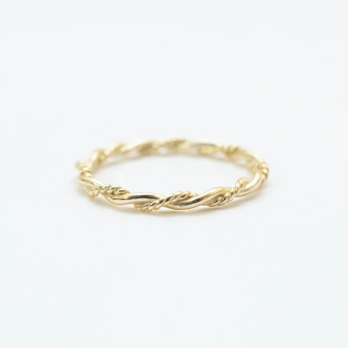 Silver Lotus Rings Gold Plated Double Twisted Ring