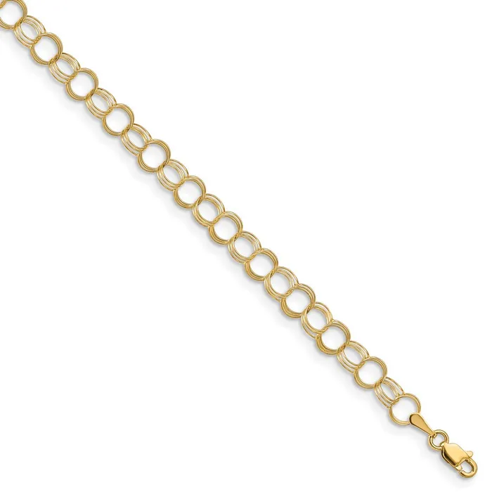 14k Solid Triple Link Charm BraceletWBCDO5307 WB Choice Jewelry Bracelets