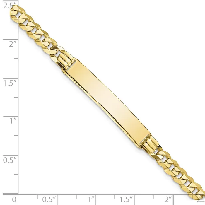 Bracelets WB Choice Jewelry 10k Flat Curb Link ID BraceletWBC10LID638 Bracelets WB Choice Jewelry 10k Flat Curb Link ID BraceletWBC10LID638