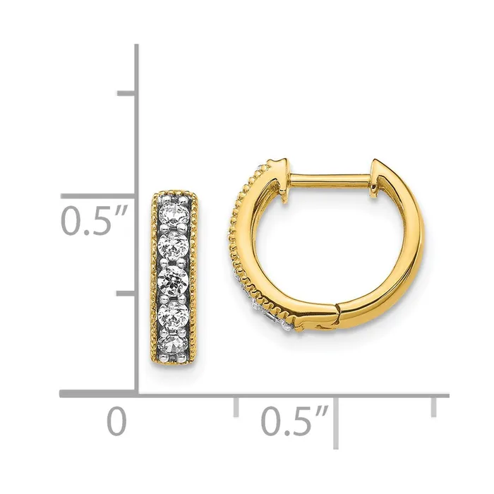 Earrings WB Choice Jewelry 14k Yellow Gold Diamond Milgrain Hinged Hoop EarringsWBCEM4269033YA Earrings WB Choice Jewelry 14k Yellow Gold Diamond Milgrain Hinged Hoop EarringsWBCEM4269033YA