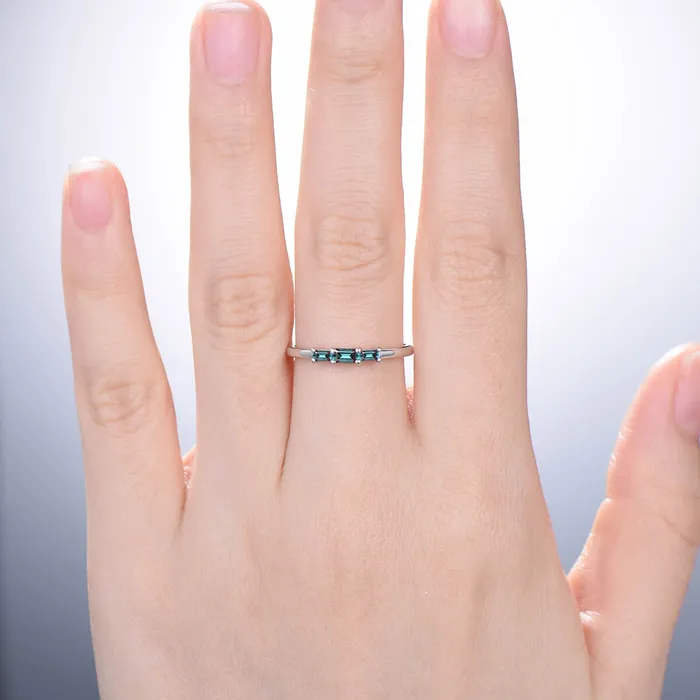 East to West Baguette Alexandrite Ring three stone Color Change Stone Wedding Ring Stacking Dainty Ring June Birthstone Anniversary Gift PENFINE Rings East to West Baguette Alexandrite Ring three stone Color Change Stone Wedding Ring Stacking Dainty Ring June Birthstone Anniversary Gift PENFINE Rings