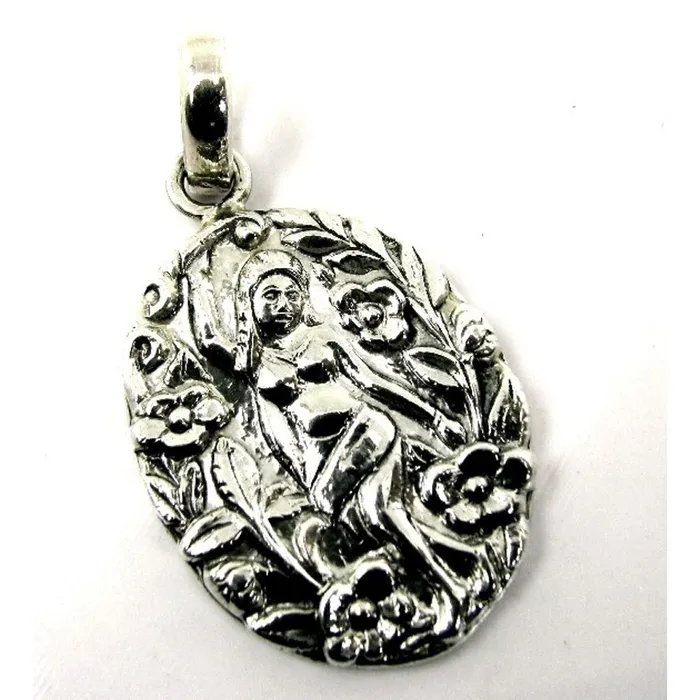 Karizma Jewels Necklaces Hand Crafted Antique Style Girls and Flower Inscribed 925 Sterling Silver Pendant Karizma Jewels Necklaces Hand Crafted Antique Style Girls and Flower Inscribed 925 Sterling Silver Pendant