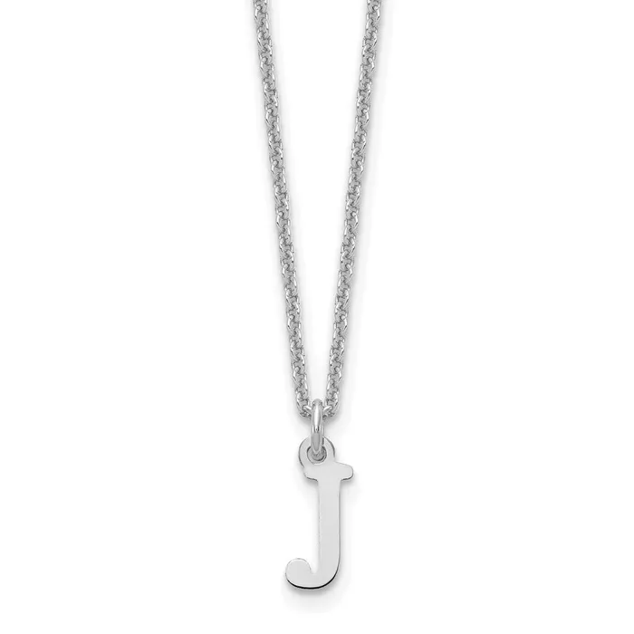 Necklaces 14KW Cutout Letter J Initial NecklaceWBCXNA727WJ WB Choice Jewelry