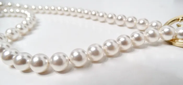 Necklaces Vintage by Misty Chanel Lariat Pearl Strand GoldTone Chain Interlocking CC Logo Necklace