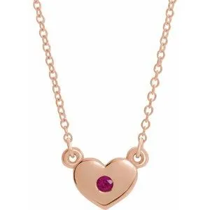 Necklaces WB Choice Jewelry 14K Rose Ruby Heart 16 Necklace 8633560030PSTWBC Necklaces WB Choice Jewelry 14K Rose Ruby Heart 16 Necklace 8633560030PSTWBC