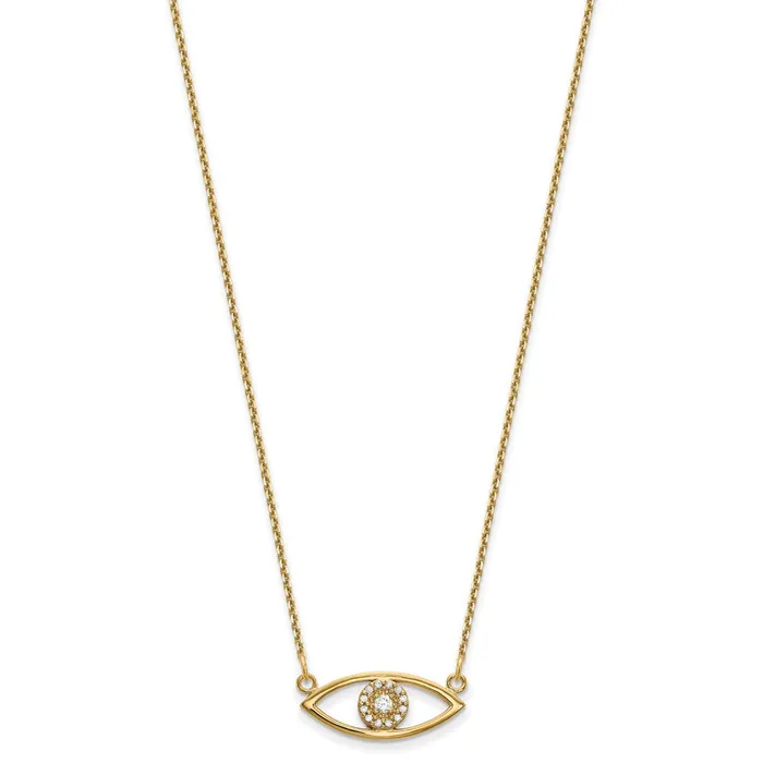 Necklaces WB Choice Jewelry 14k Small Diamond Evil Eye NecklaceWBCXP5046VS Necklaces WB Choice Jewelry 14k Small Diamond Evil Eye NecklaceWBCXP5046VS