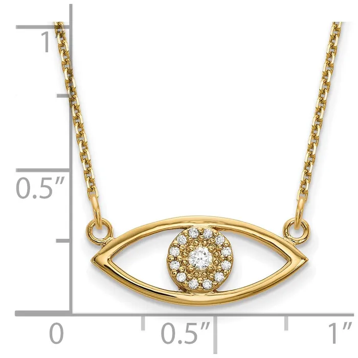 Necklaces WB Choice Jewelry 14k Small Diamond Evil Eye NecklaceWBCXP5046VS Necklaces WB Choice Jewelry 14k Small Diamond Evil Eye NecklaceWBCXP5046VS