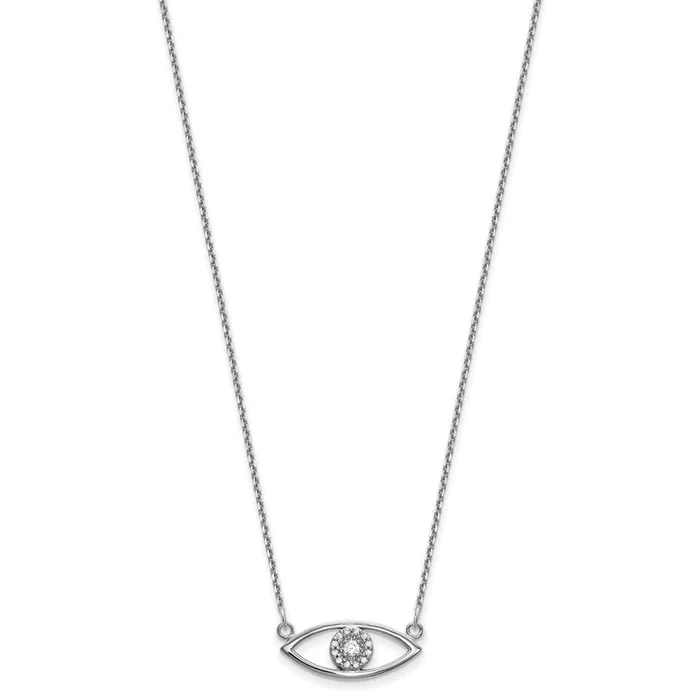 Necklaces WB Choice Jewelry 14k White Gold Small Diamond Evil Eye NecklaceWBCXP5046WAAA Necklaces WB Choice Jewelry 14k White Gold Small Diamond Evil Eye NecklaceWBCXP5046WAAA