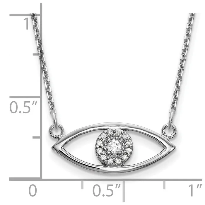 Necklaces WB Choice Jewelry 14k White Gold Small Diamond Evil Eye NecklaceWBCXP5046WAAA Necklaces WB Choice Jewelry 14k White Gold Small Diamond Evil Eye NecklaceWBCXP5046WAAA