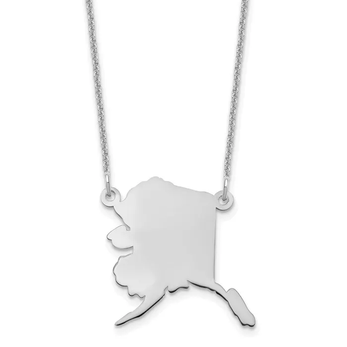 Necklaces WB Choice Jewelry 14KW Alaska State NecklaceWBCXNA706WAK