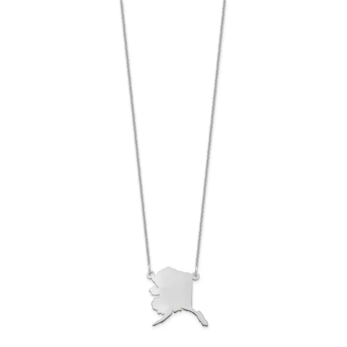 Necklaces WB Choice Jewelry 14KW Alaska State NecklaceWBCXNA706WAK Necklaces WB Choice Jewelry 14KW Alaska State NecklaceWBCXNA706WAK