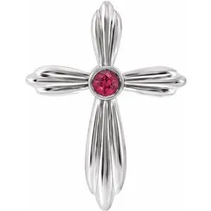 Necklaces WB Choice Jewelry Platinum Ruby Cross Pendant R42369732PSTWBC