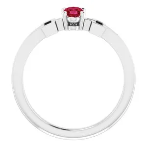 Platinum Chatham Created Ruby Solitaire Cross Youth Ring R43093648PSTWBC WB Choice Jewelry Rings