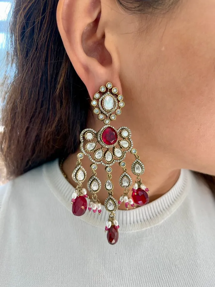 PRERTO ECOMMERCE PRIVATE LIMITED Necklaces Jorhat Ruby Emerald Pearl Kundan Necklace Set Necklace Earrings Mang Tika