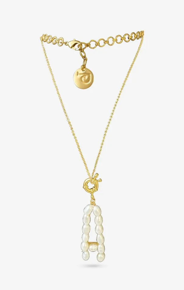 PRERTO ECOMMERCE PRIVATE LIMITED Perle Iniziale Charm Necklace Necklaces