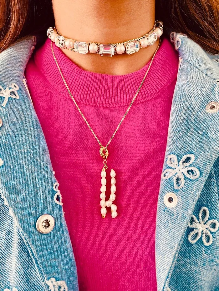 PRERTO ECOMMERCE PRIVATE LIMITED Perle Iniziale Charm Necklace Necklaces
